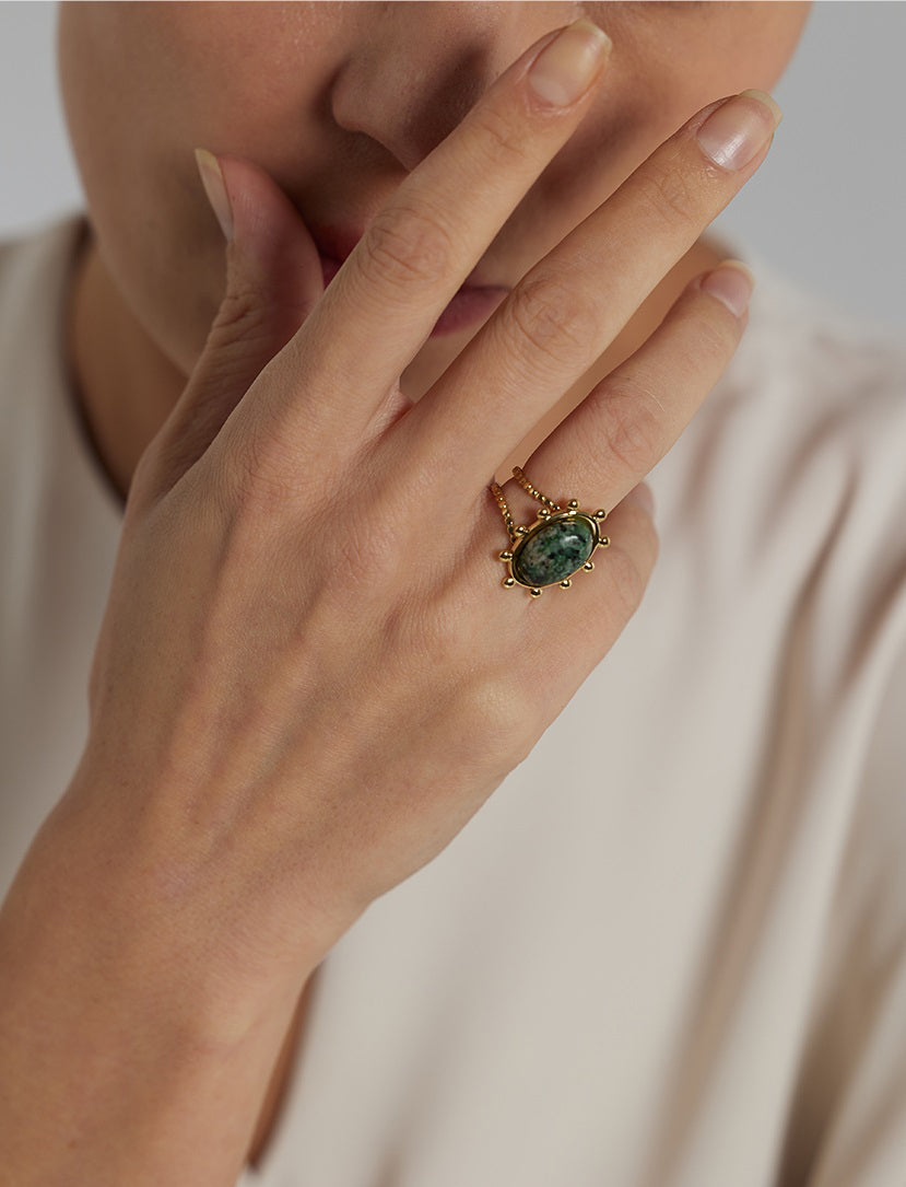 Serenity Green African Turquoise Ring