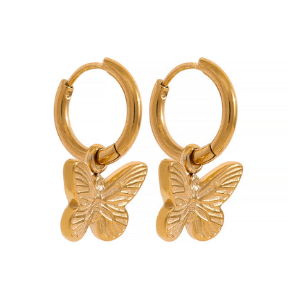 Zestara Butterfly Hoop Earrings