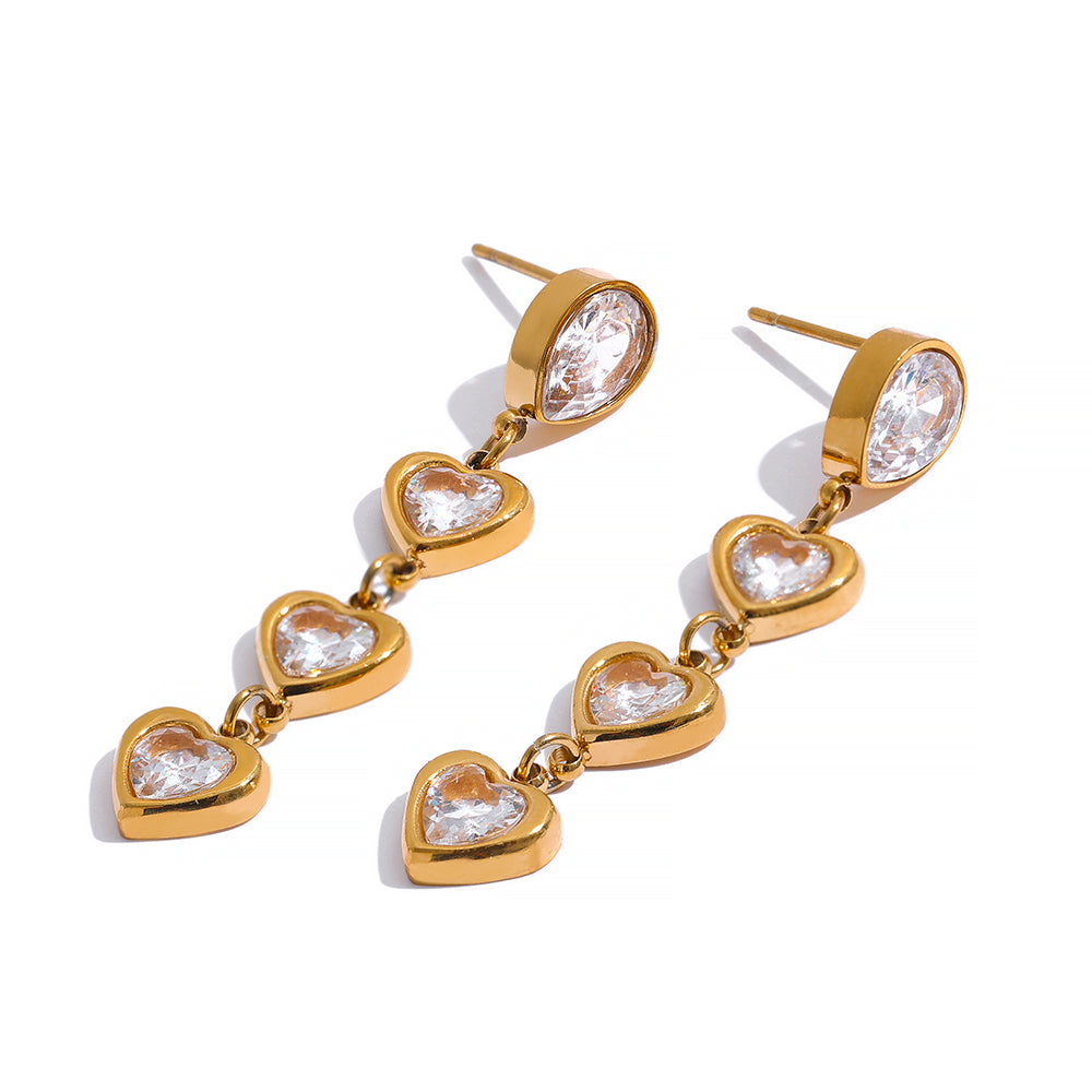 Embrace Zirconia Heart Earrings