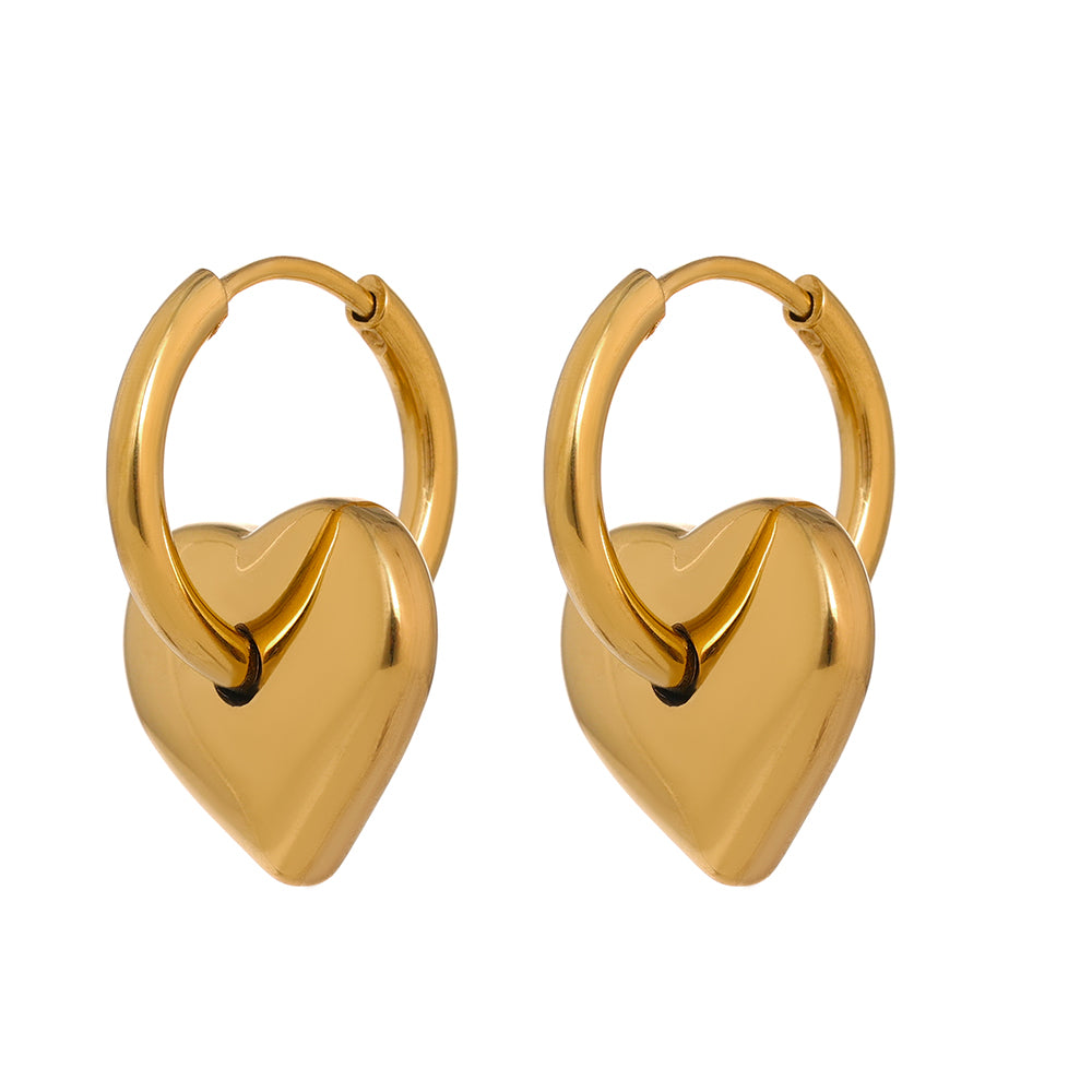 Embrace Heart Huggie Earrings