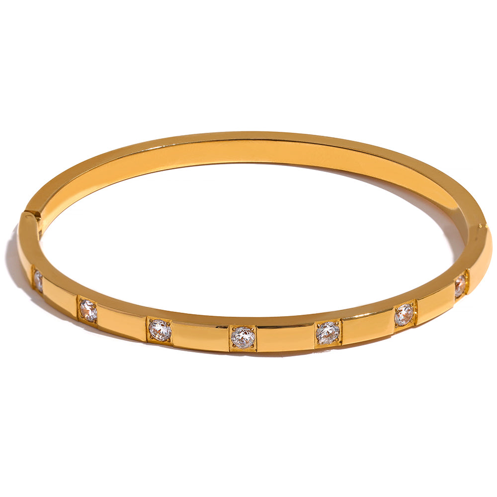 Minimalist Zirconia Bangle Bracelet