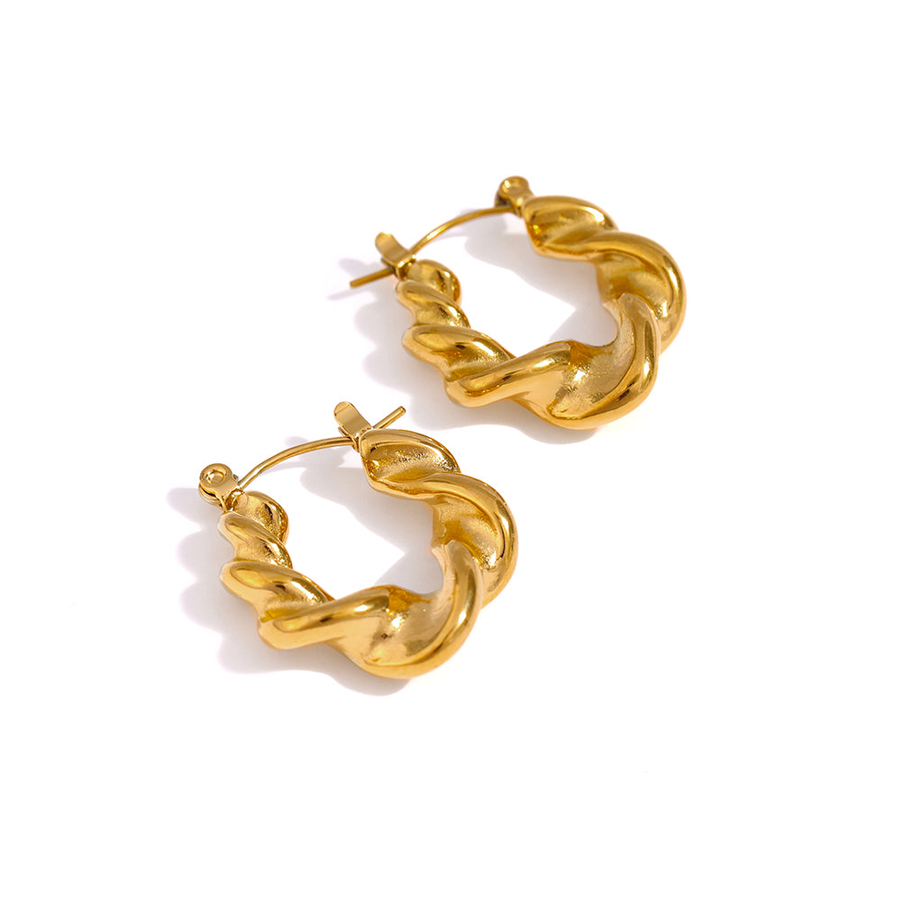 Asymetria Twisted Hoop Earrings