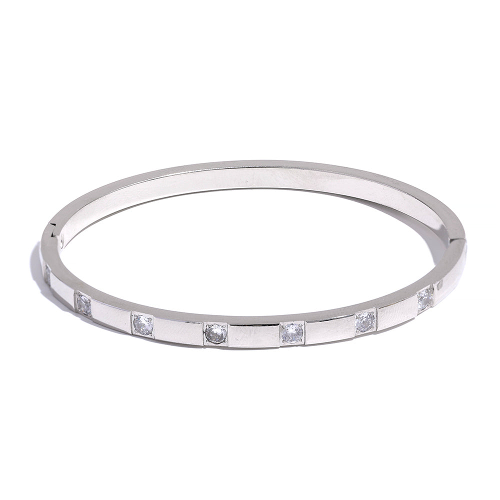 Minimalist Zirconia Bangle Bracelet