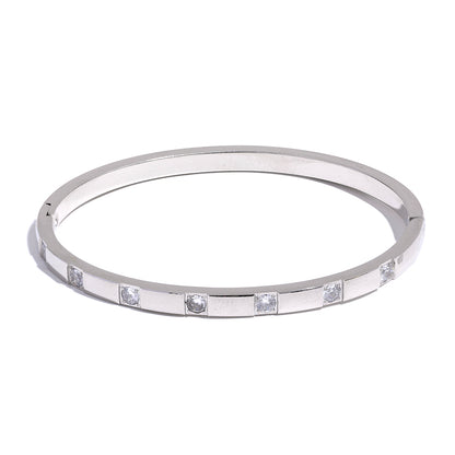 Minimalist Zirconia Bangle Bracelet