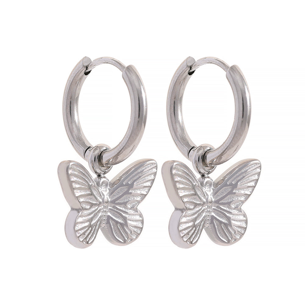 Zestara Butterfly Hoop Earrings