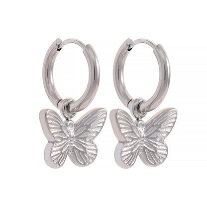 Zestara Butterfly Hoop Earrings