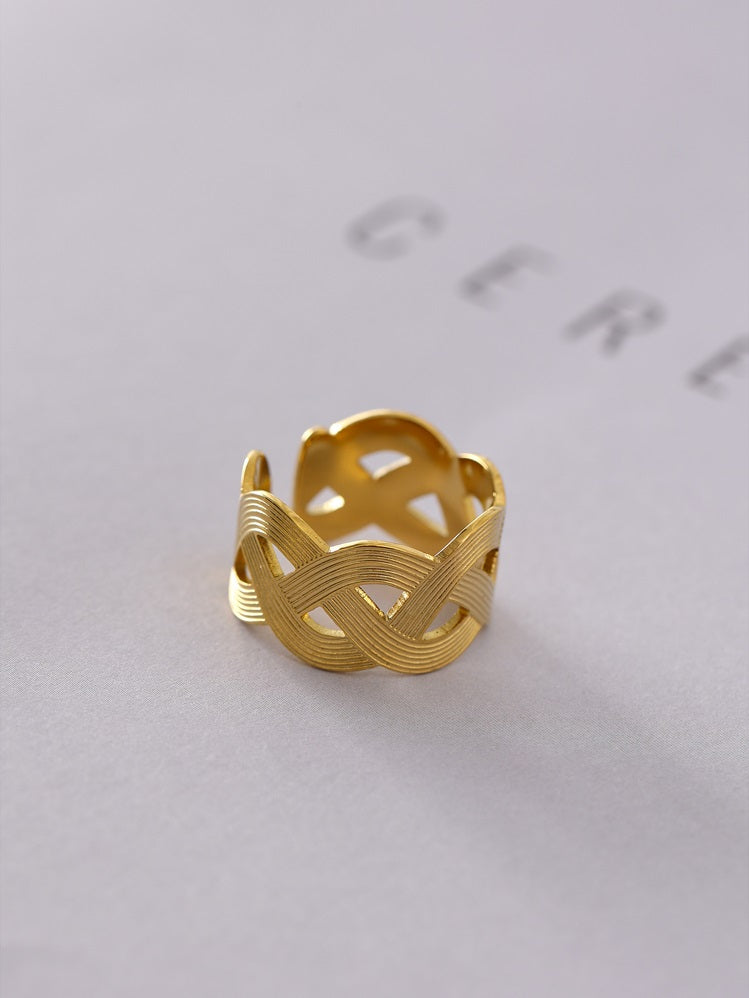 Infinite Ties Weave Ring