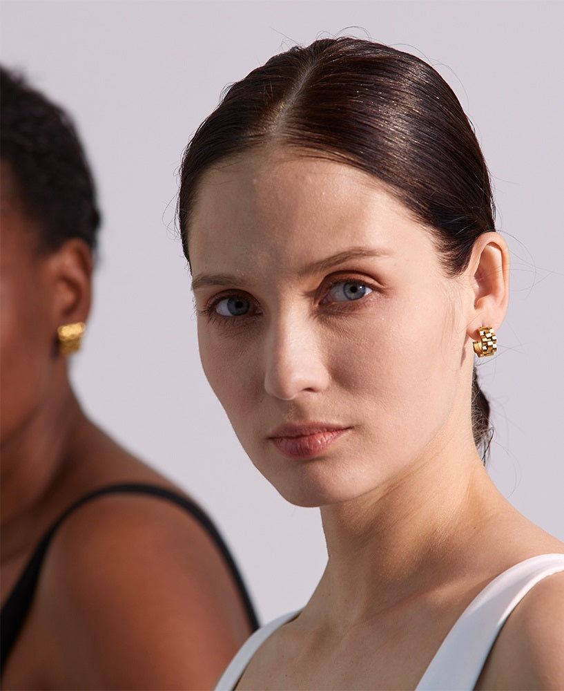 Chain links Geometric Earrings