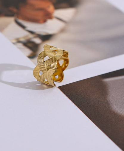 Infinite Ties Weave Ring